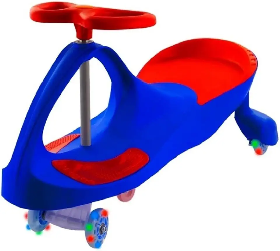 Zippy Toys Carrinho Feito de Plástico e Ferro Na Cor Azul Com Detalhes em Vermelho, Suas Rodas Possuem Luz LED, Indicado Para Crianças Acima de 3 anos, Suporta Até 100 Kg