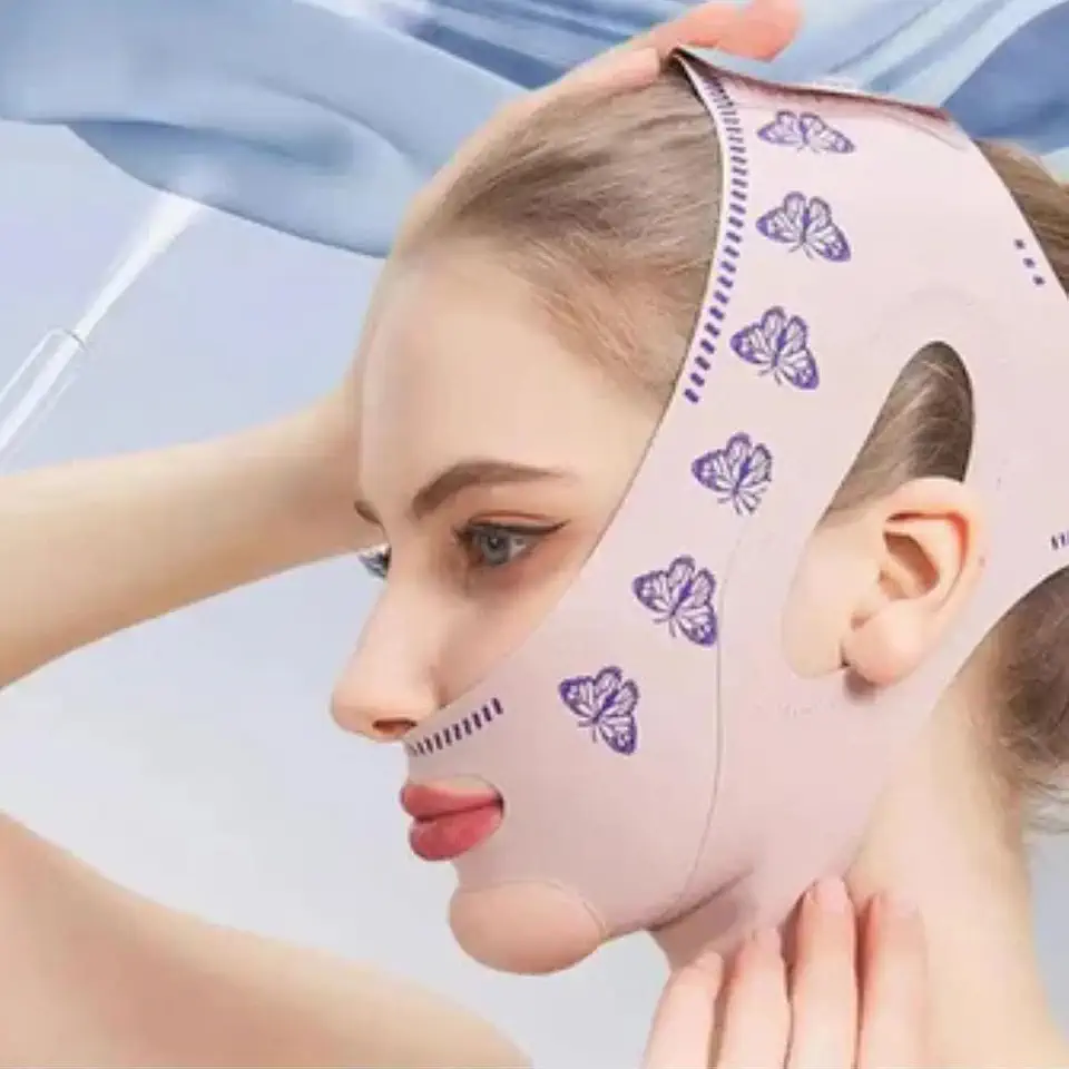 Faixa Facial Modeladora para Redução de Papada e Flacidez, Máscara Anti-idade com Ajuste Profundo