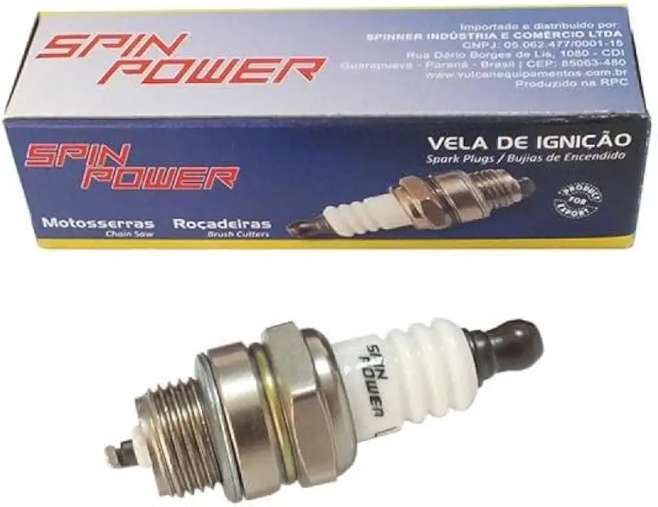Vela de Ignição L7t Curta para Motosserras e Roçadeiras Spin Power Vulcan Trent