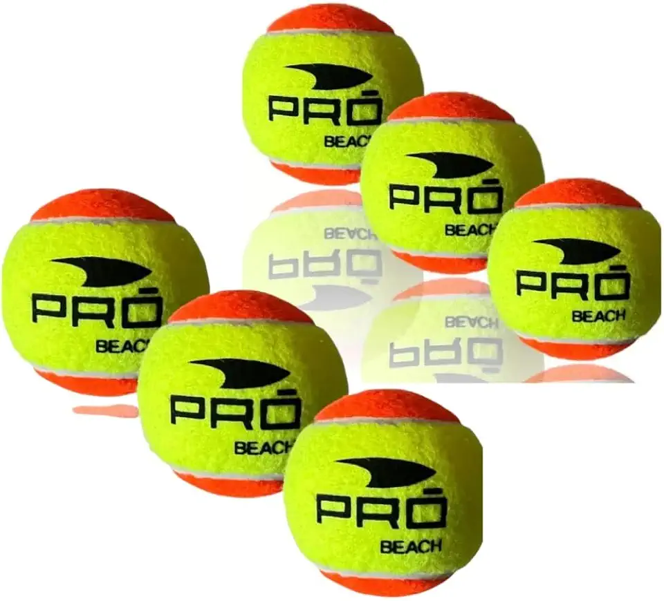 Kit com 6 Unidades Bola Beach Tennis PRO Stage 2 Aprovada ITF Beach Tenis Praia Treino
