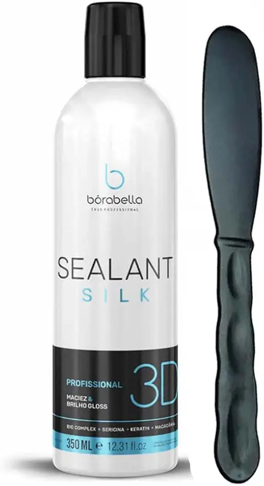 Selagem Capilar Profissional Borabella - Alisamento 3D Silk, Redutor de Volume e Frizz, Brilho Espelhado, Baixo Odor, 350ml