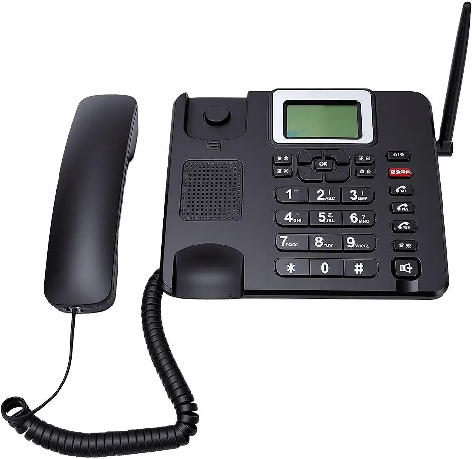Dpofirs Telefone de Mesa GSM Sem Fio, Telefone Celular Fixo Vintage retrô Com Recurso de Chamada de Emergência SOS para Usuários Idosos, Celular 4G Desbloqueado, Bateria de