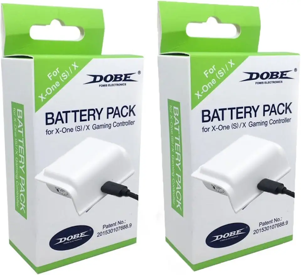 Kit 2 Baterias Recarregáveis Branca + Cabo Carregador Compatível Controle Wireless de Xbox One (S)/X