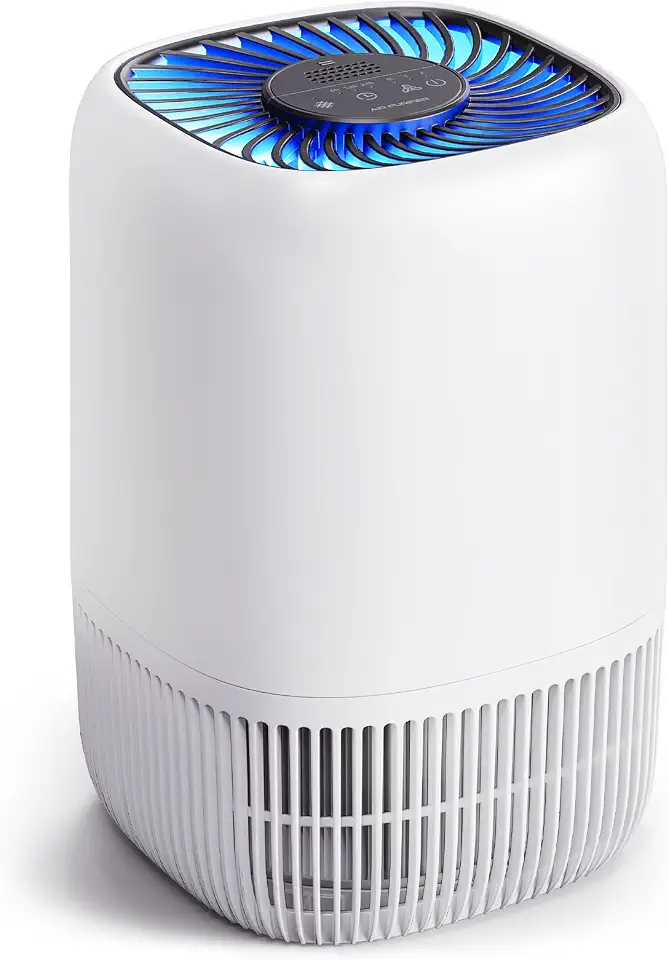 Purificadores de ar para casa com filtro HEPA verdadeiro H13 de até 3 metros quadrados para pelos de animais de estimação, odores, pólen, fumaça, filtro de ar compacto com 3 velocidades, temporizador