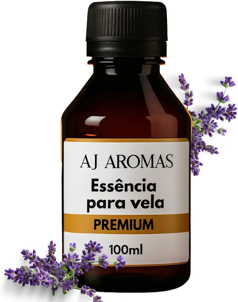 AJ Aromas Essência para Vela Premium, Alta Fixação, Aromas Intensos para Velas Artesanais e Difusores, 100ml (Lavanda)