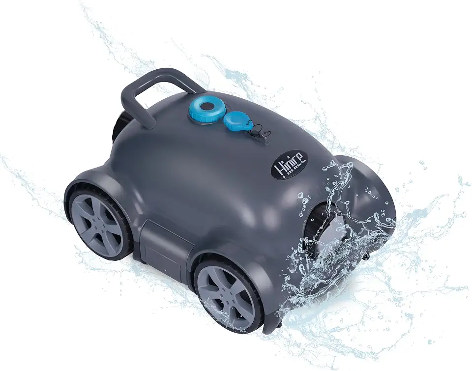 Robô Aspirador De Piscina Sem Fio, Automático Para Piscinas Enterradas/Acima Do Solo, Autonomia 150 Minutos, À Prova D'Água Ipx8, Cobertura 2200 Pés Quadrados (Cinza Escuro)