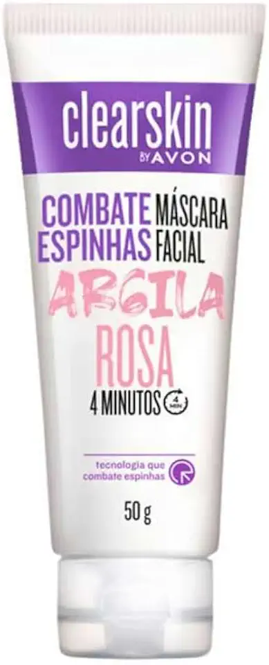 Máscara Facial Argila Rosa Combate Espinhas Clear Skin 60-g.