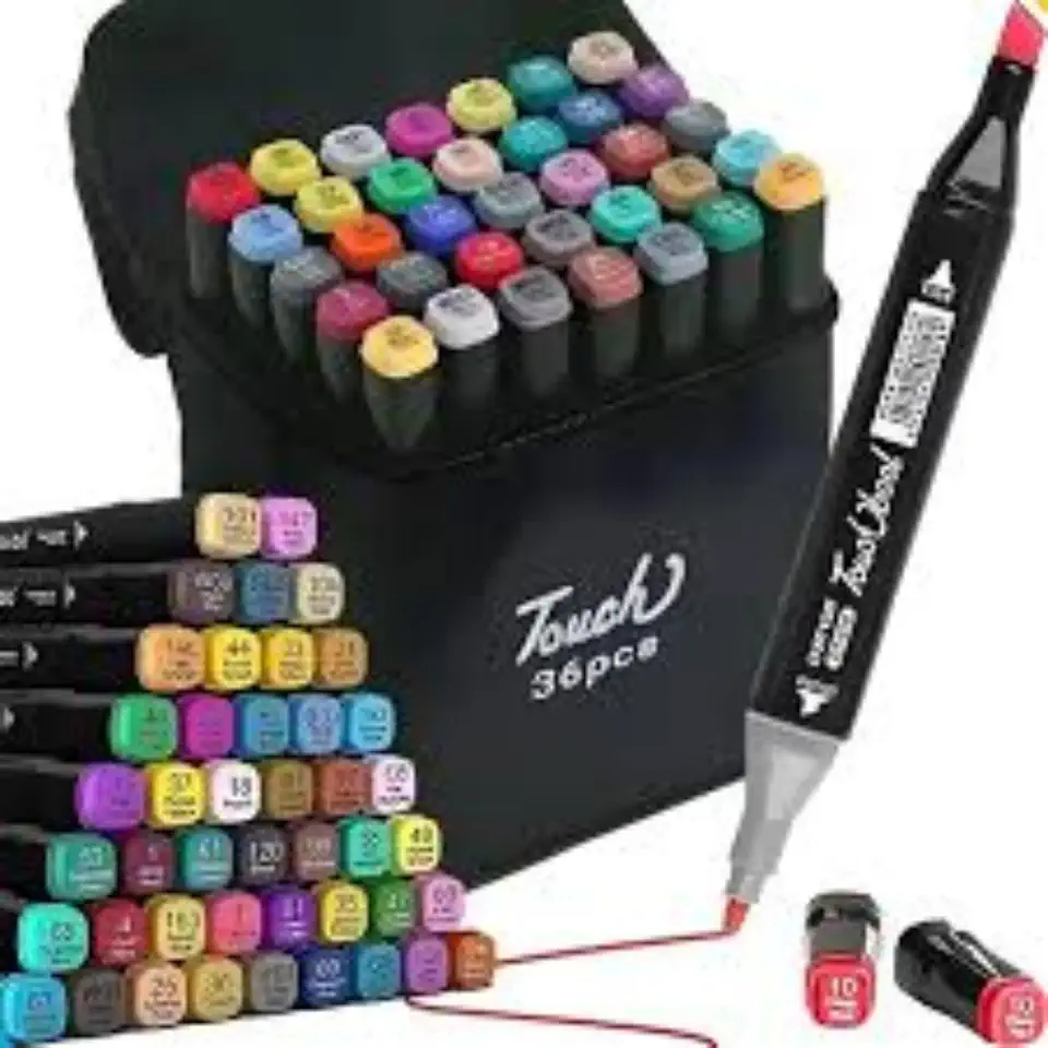 Kit Canetinhas Para Pintar Bobbie Goods | Caneta Marcador Permanente Para Colorir | Estojo Para Desenho Profissional | 36 Cores | Conjunto Kit De Canetinhas Pontas Duplas | Cores Vivas (24)