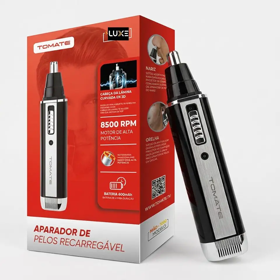 Máquina Aparador de Pelos Nariz Orelha Elétrico Potente Sem Dor Portátil | Recarregável USB, Cortador de Pelos Multiuso Lâmina Aço Inoxidável, Premium