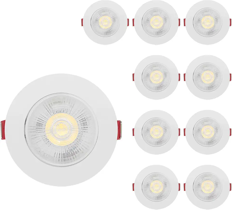 Kit 10 Spot Led Smd 7w Dicróica Direcionável Redondo (Branco Frio)