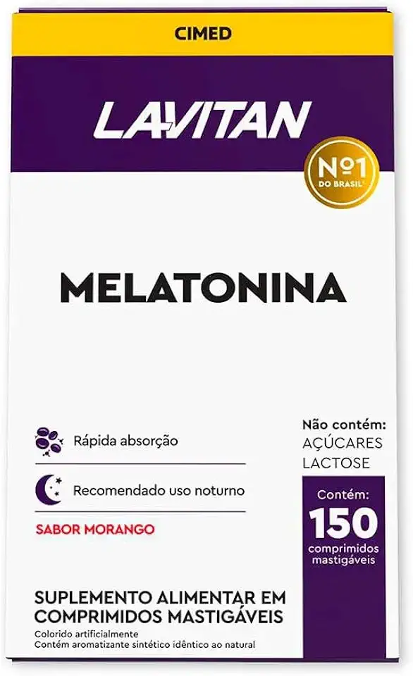 Melatonina 0,21 mg Sabor Morango – 150 Comprimidos Mastigáveis