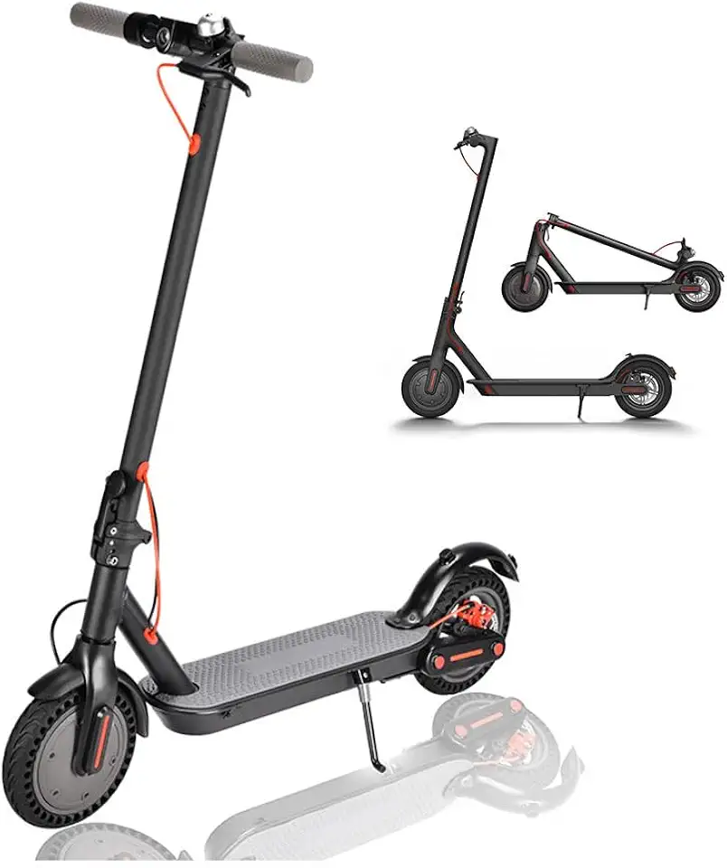 Scooter Elétrico Dobrável, Velocidade 25km/h, Pneus 8.5" Anti-Furo, Display LED, Bluetooth, Suspensão Dianteira, Freio a Disco, Alumínio Preto