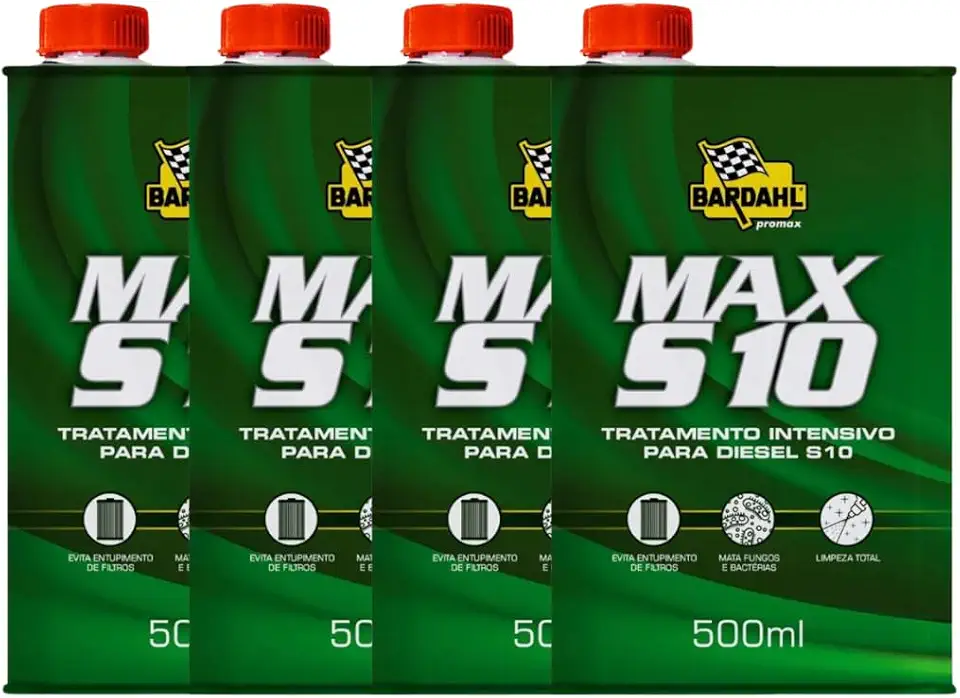 Kit 4 Aditivos Diesel S-10 Bardahl Max S-10 Para Combustivel Diesel 500mL