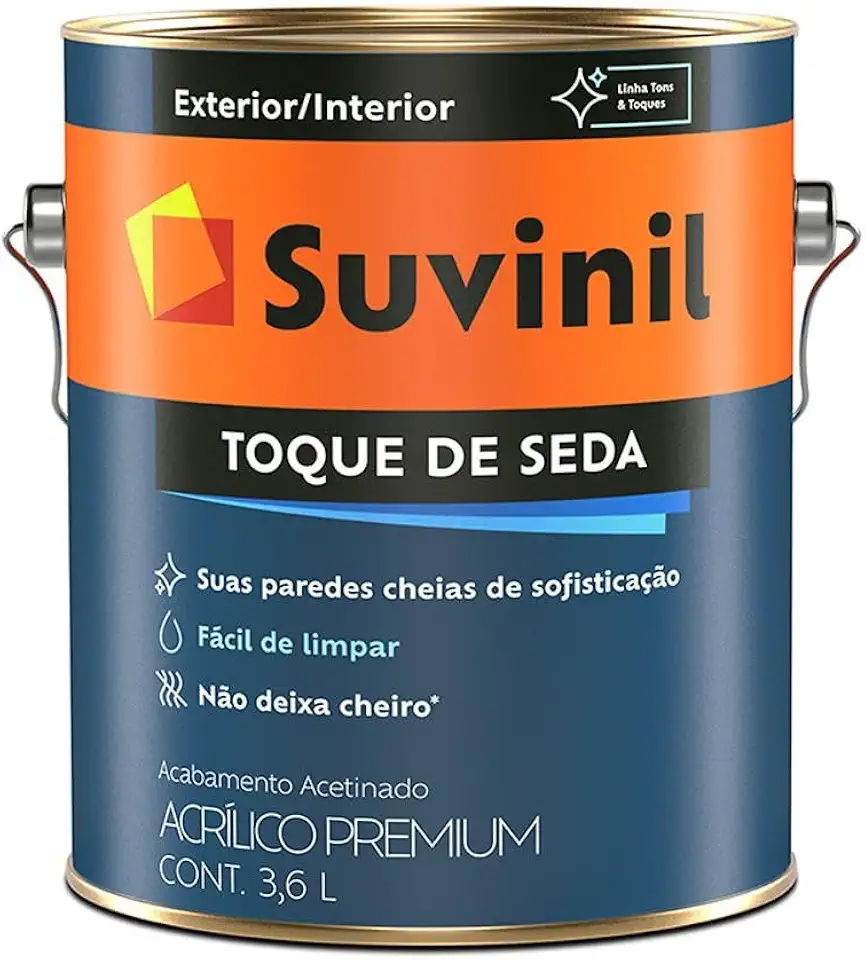 Tinta Suvinil para parede acrilico toque de seda 3,6L - Branco neve - 53422448