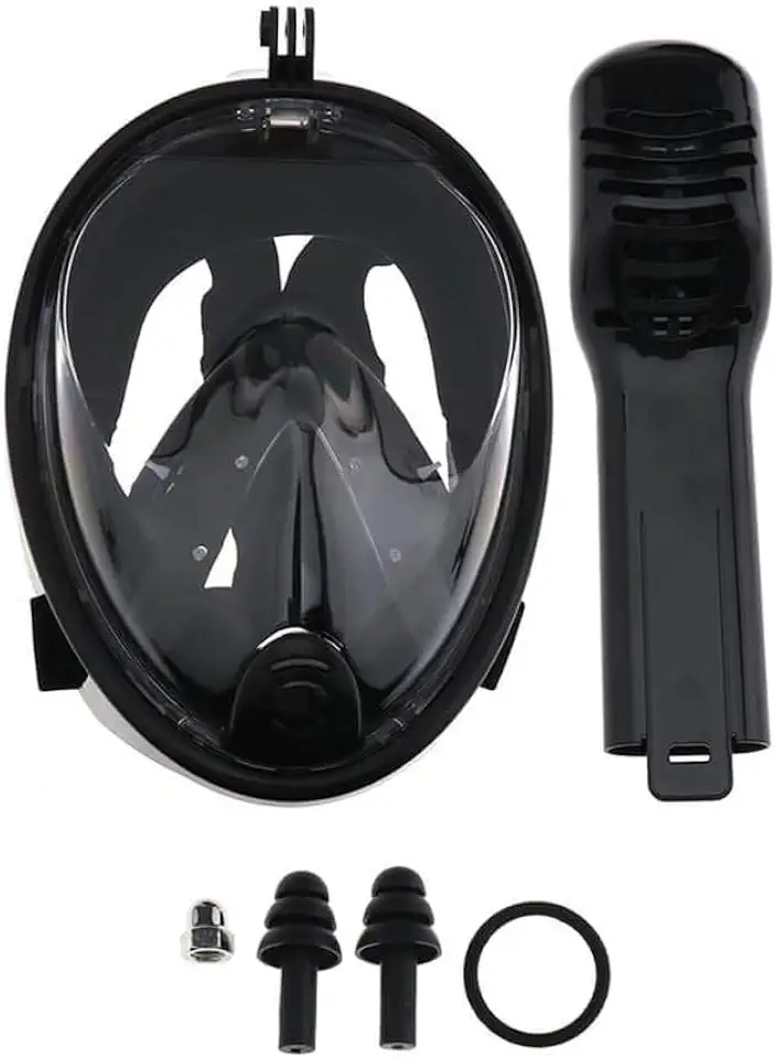 Máscara Mergulho Livre Snorkeling Full Face para GoPro Tamanho L/XL Cor Preto