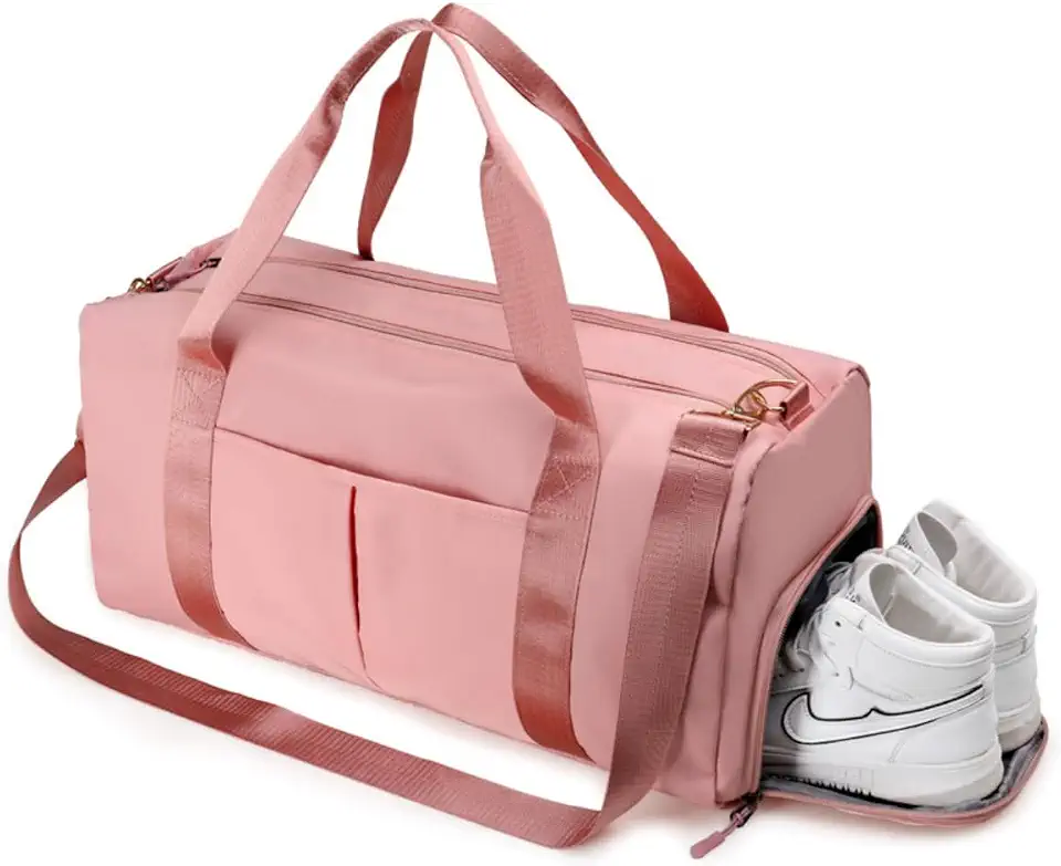 Bolsa transversal Mala de Academia Bolsa esportiva de viagem, ideal Para Banhos De Piscina, Bolsa de ginástica impermeável, praia, natação, ioga, esportes (Rosa)