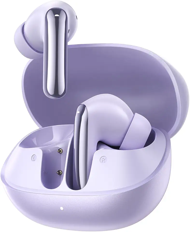 QCY Fones de Ouvido Bluetooth Sem Fio MeloBuds N20, Cancelamento de Ruído Ativo, 6 Microfones ENC para Chamadas Nítidas, 40h de Bateria, Conexão Dupla e Bluetooth 6.0 de Baixa Latência, Roxo