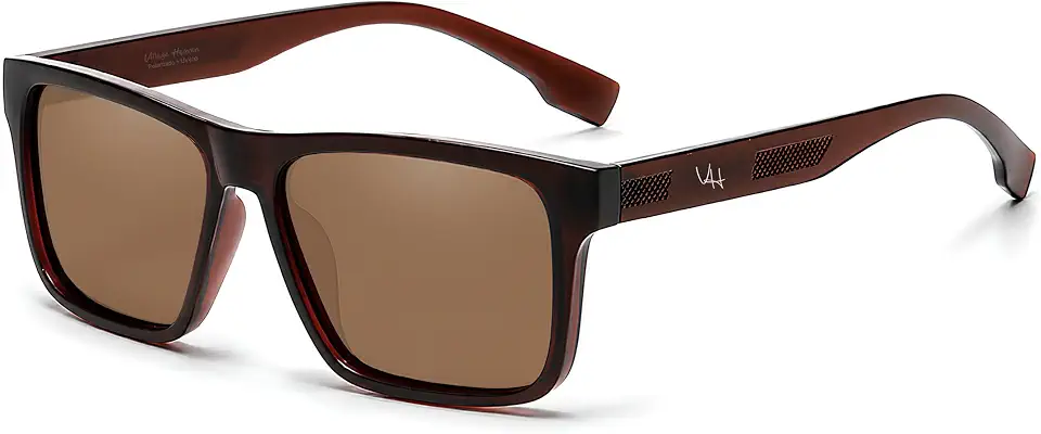 Óculos de Sol Masculino Polarizado Com Proteção UV400 Formato Quadrado Visão Confortável Uso Casual Dia a Dia Esportivo Village Heaven 1036