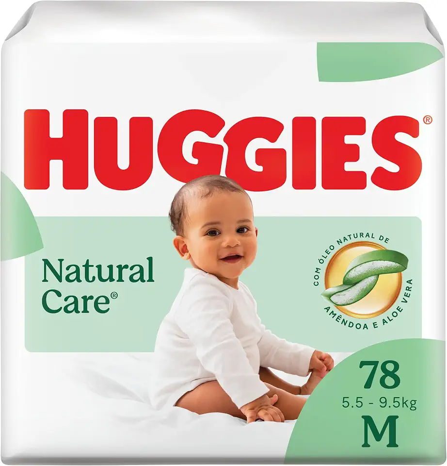 Huggies Fralda Descartável Premium Natural Care M - 78 Un