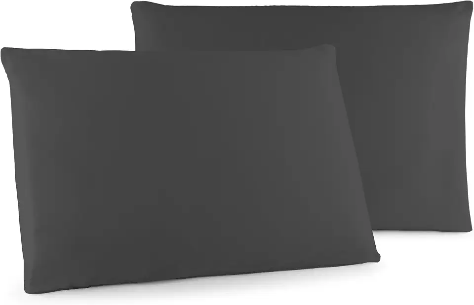 Kit 02 Fronhas Classic Tecido Percal 400 Fios 70x50 cm Antiácaro, Anti-pilling com Toque Macio - Chumbo