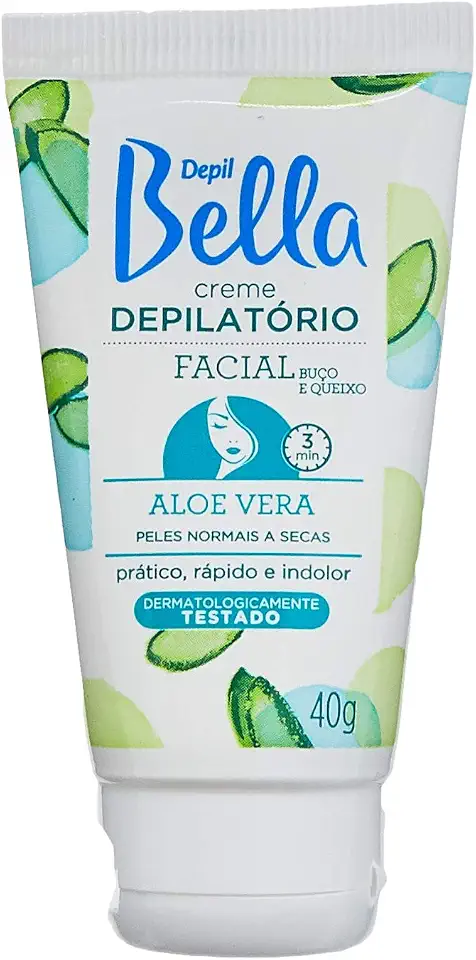 Creme Depilatório Facial, Aloe Vera, Depil Bella, 40G