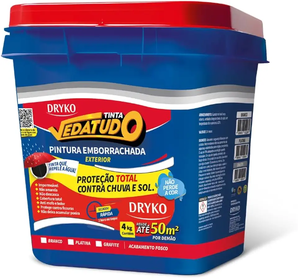 Tinta emborrachada vedatudo Branco 4kg