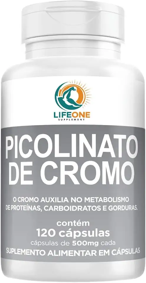 Picolinato de Cromo 500mg, 120 Cápsulas, Life One