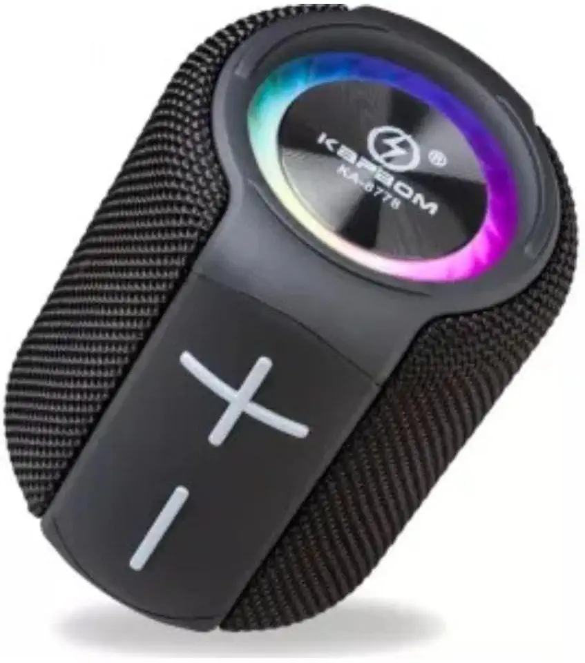 Caixa de Som Bluetooth Portátil, 50W potência máxima, LED RGB, Rádio FM, Resistente à Água IPX, Recarregável, com Entradas USB/TF/AUX, 75dB (preto)