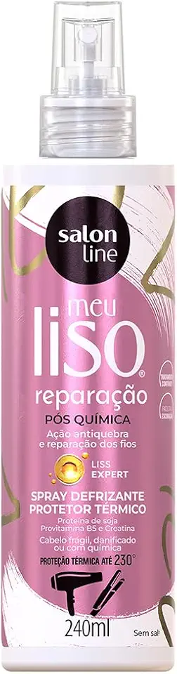 Salon Line, Spray Defrizante, Meu Liso, Reparação, Vegano - Para Cabelos Lisos, 240ml