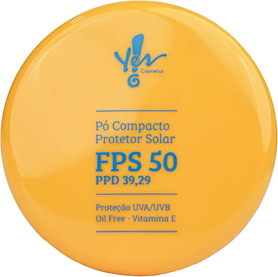 Protetor Solar Pó Compacto FPS 50 Bege #02, Resistente à Água