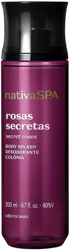 O Boticário Nativa Spa Rosas Secretas Body Splash Desodorante Colônia 200ml - Fragrância Floral