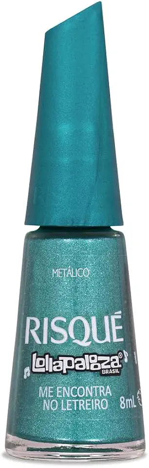 Esmalte Verde Metálico Risqué & Lollapalooza Brasil Me Encontra no Letreiro 8ml