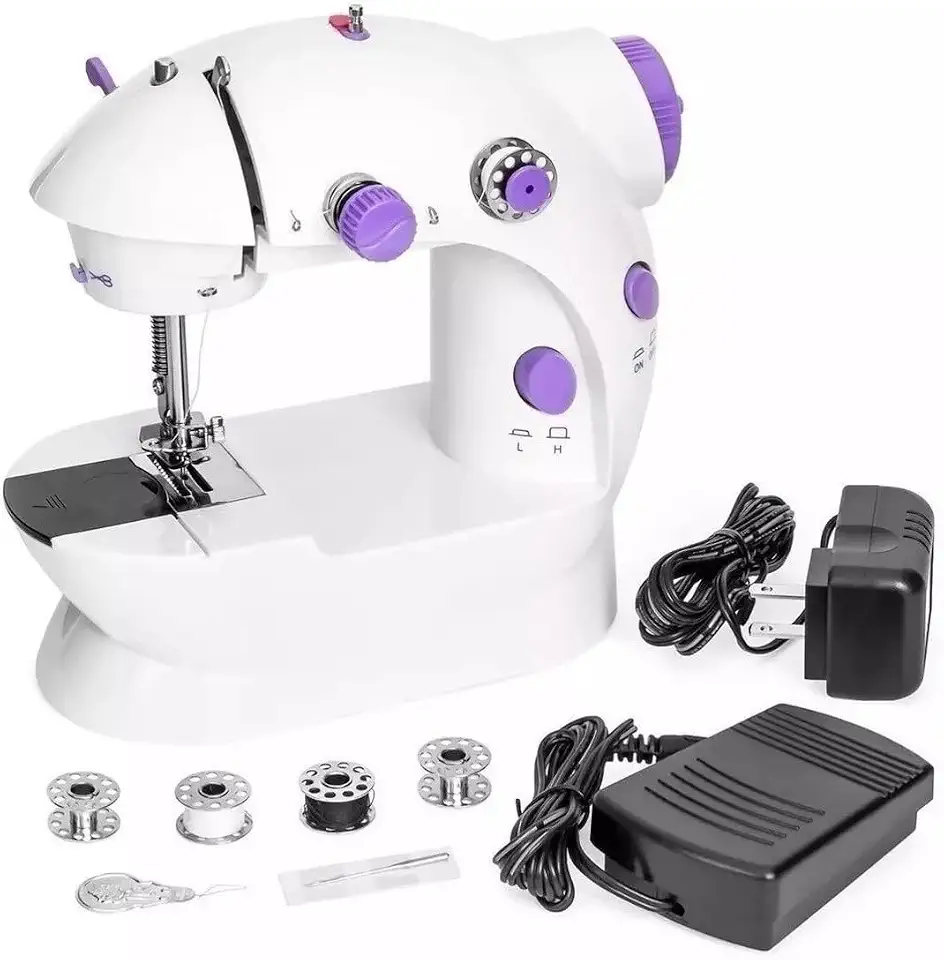 Maquina De Costura Mini Compacta Reta Portátil Elétrica Com Pedal De Facil Utilização (linha Premium) - Bivolt.