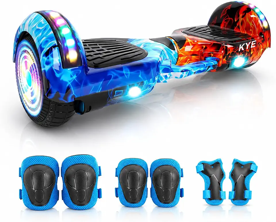Hoverboard Elétrico FINYQBET, Roda 6.5", Bateria 4400mAh, 15km/h, 120kg Máx, Bluetooth, LED, Autobalanceamento, Adultos e Crianças