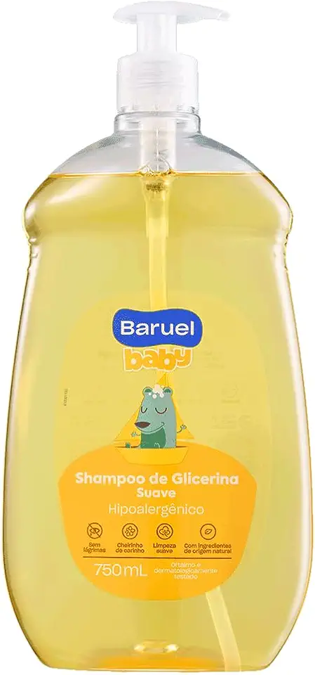 Shampoo Infantil Glicerina Suave 750ml – Baruel Baby