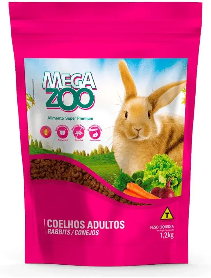 MEGAZOO Ração EXT COELHOS ORNAMENTAIS 500G, multi-colored