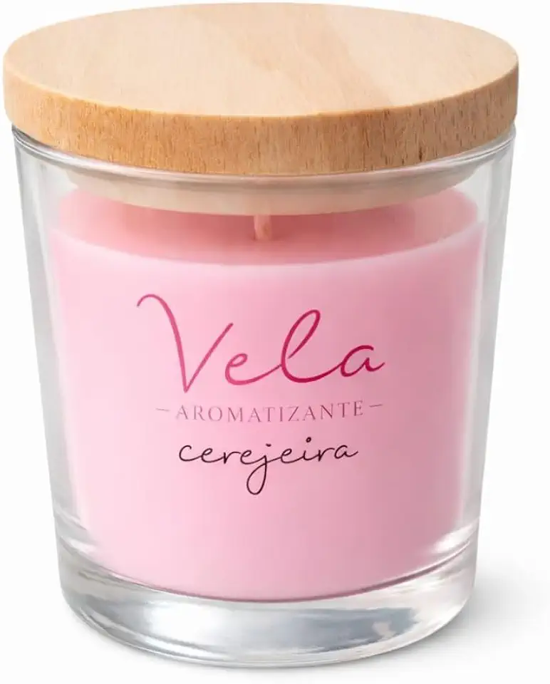Vela Aromatizante com Tampa Aromas Delicados Camomila Castanho Cerejeira (cerejeira)