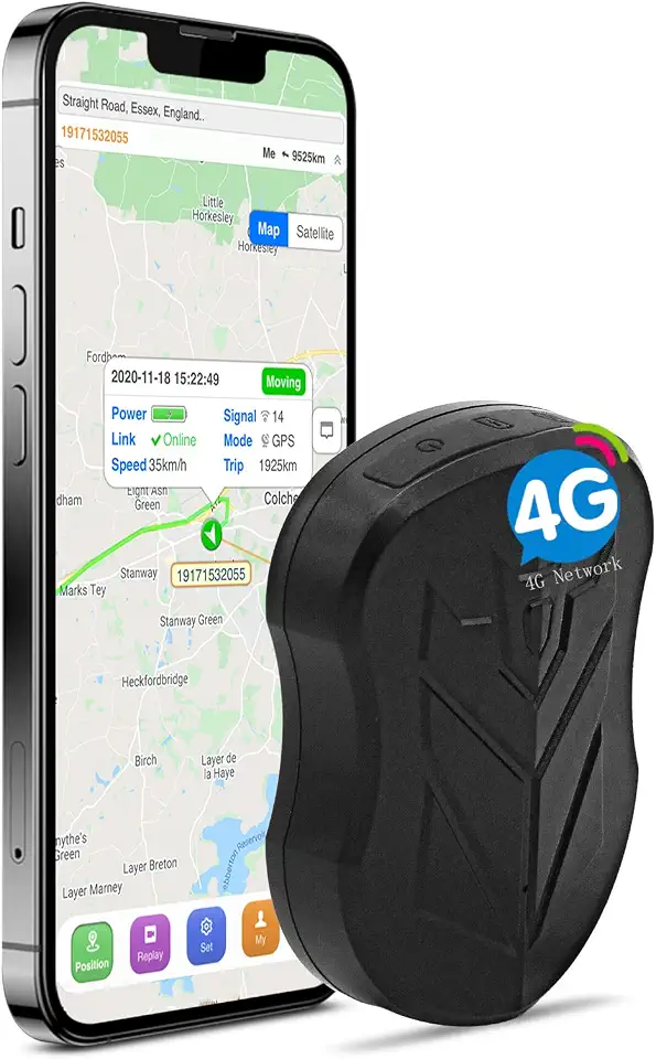 SinoTrack Rastreador Gps 4G Veículos, St-905L, com Bateria Potente, Sistema Antifurto, Localizador À Prova D'Água E Localização Em Tempo Real para Carros, Motos, Caminhões E Táxis, Sem Mensalidades