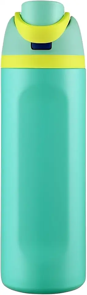 Garrafa Térmica de Água 710ml com Tampa 2 em 1 - Antivazamento, Parede Dupla, Com Alça e Tampa com Trava (Verde Água)