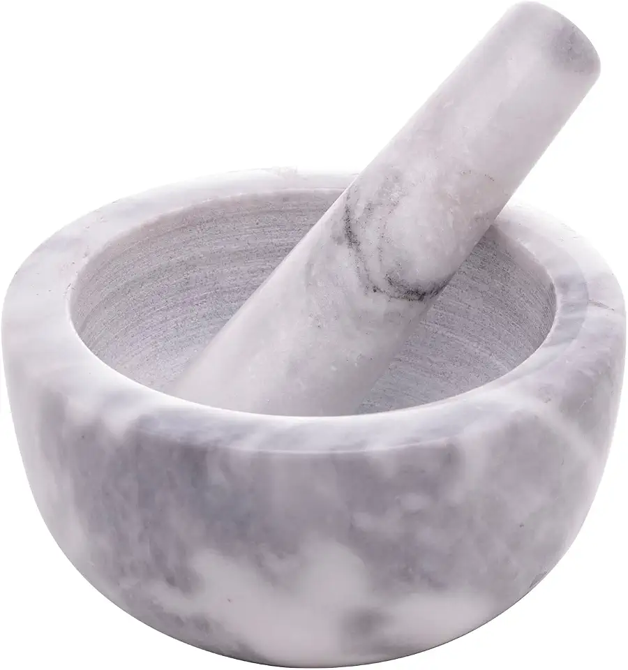 LYOR - Conjunto Pilão e Socador de Mármore Marin 12cm x 6cm