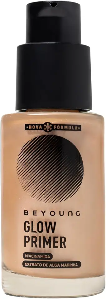 Beyoung Glow Primer Champagne 30ml – Fixa a Maquiagem, Controle de Oleosidade e Efeito Lifting com Niacinamida e Alga Marinha