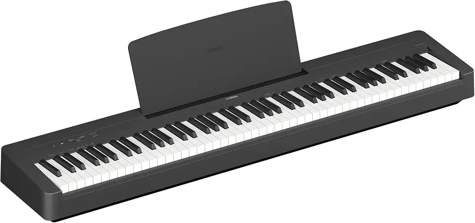 Yamaha Piano digital P-145 com 88 teclas compactas de martelo graduado e 10 vozes instrumentais, leve e portátil, preto