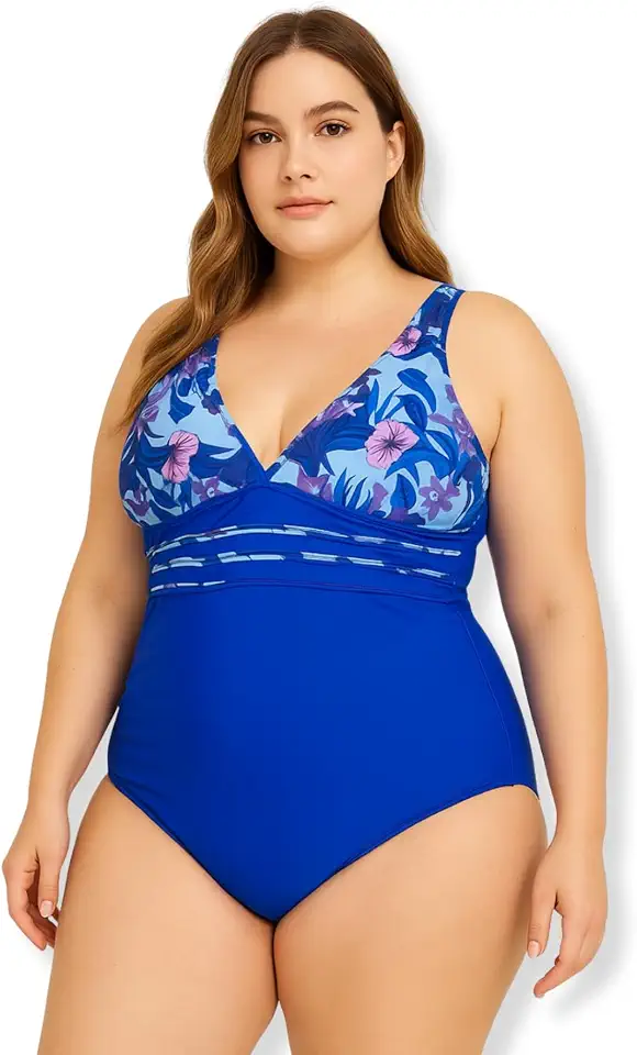 Maiô Feminino Plus Size Tamanho Grande Florido Ideal Praia Piscina