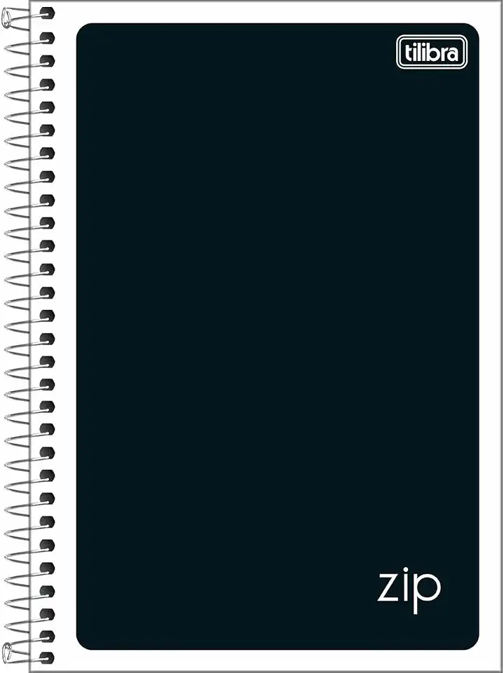 Tilibra - Caderno Espiral Capa Flexível 1/4 Zip Preto 48 Folhas