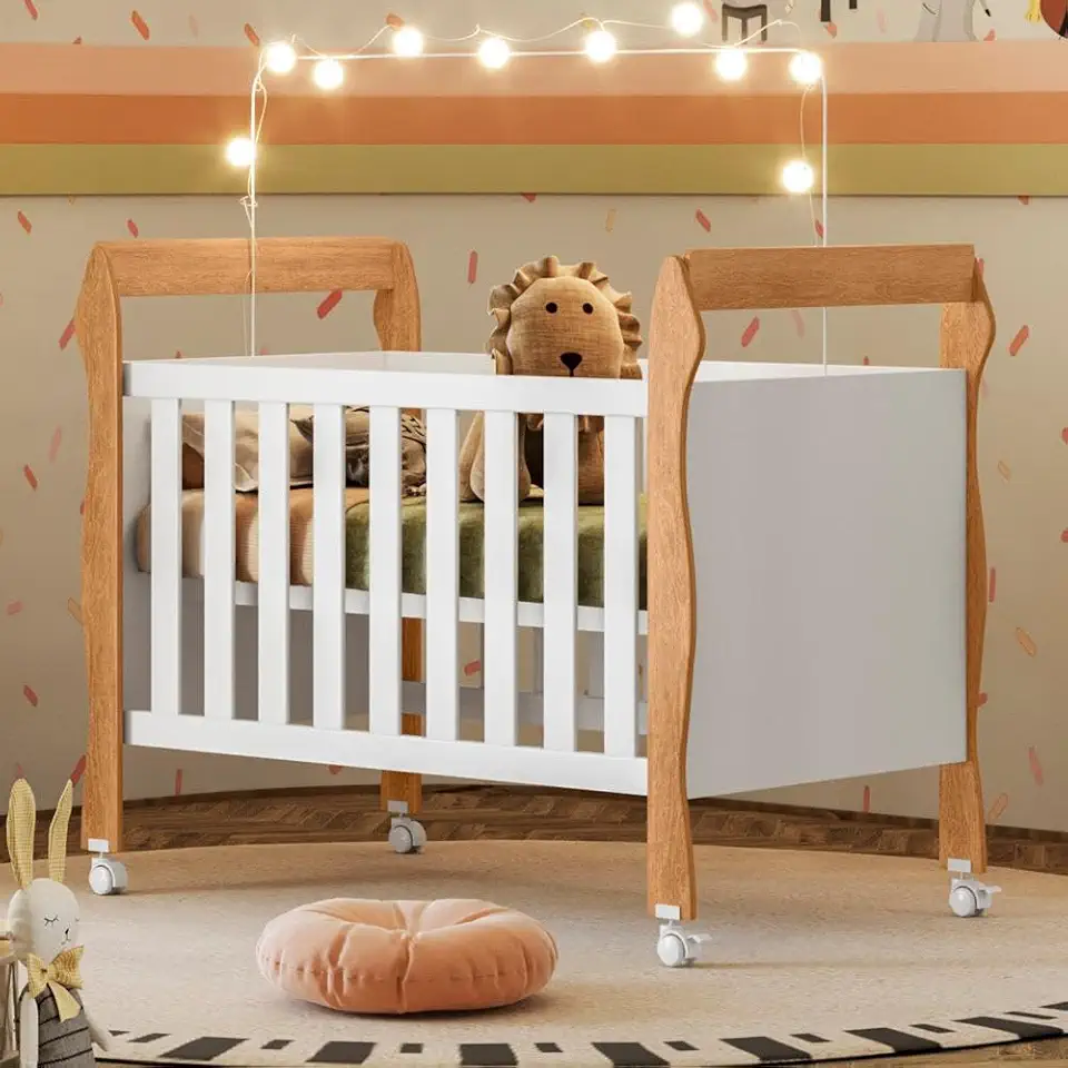 Berço Mini Cama 3 em 1 Soninho Tigus Baby Amadeirado