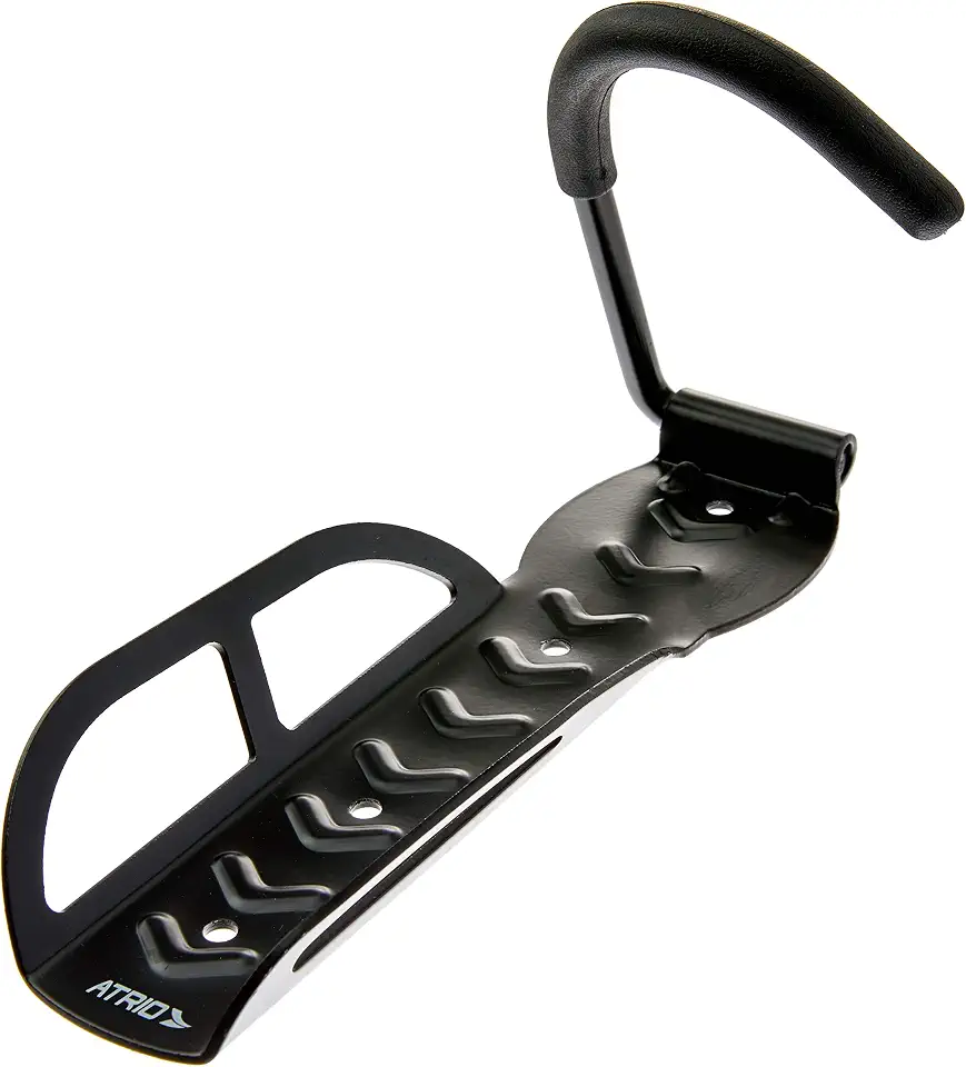 Suporte de Parede Atrio para Bicicleta até 20Kg com Gancho Acolchoado Material em Aço e Borracha Preto - BI054