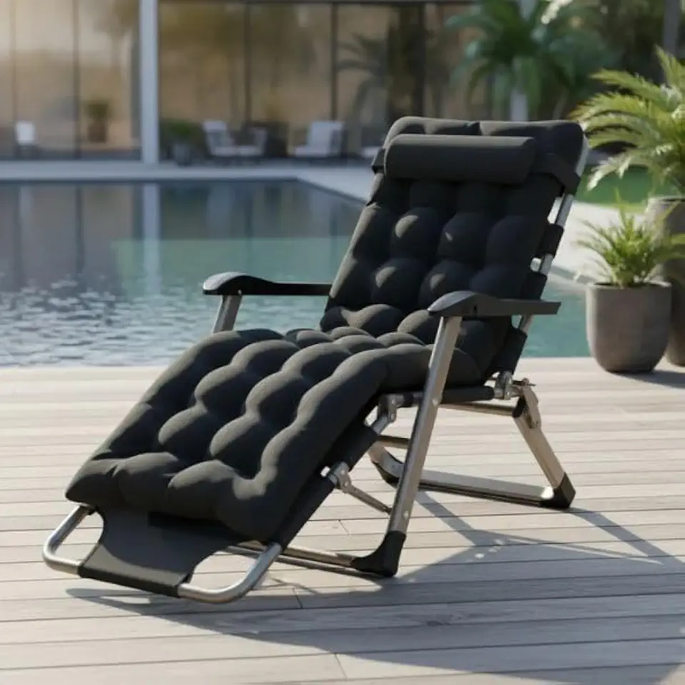 Cadeira Espreguiçadeira Dobravel Camping Almofada Futon 150kg