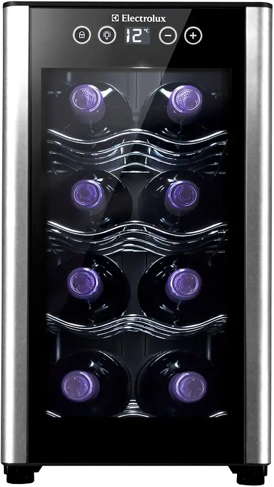 Adega ACB08 Electrolux 8 garrafas 1 Porta Preta Acabamento em Alumínio - Bivolt