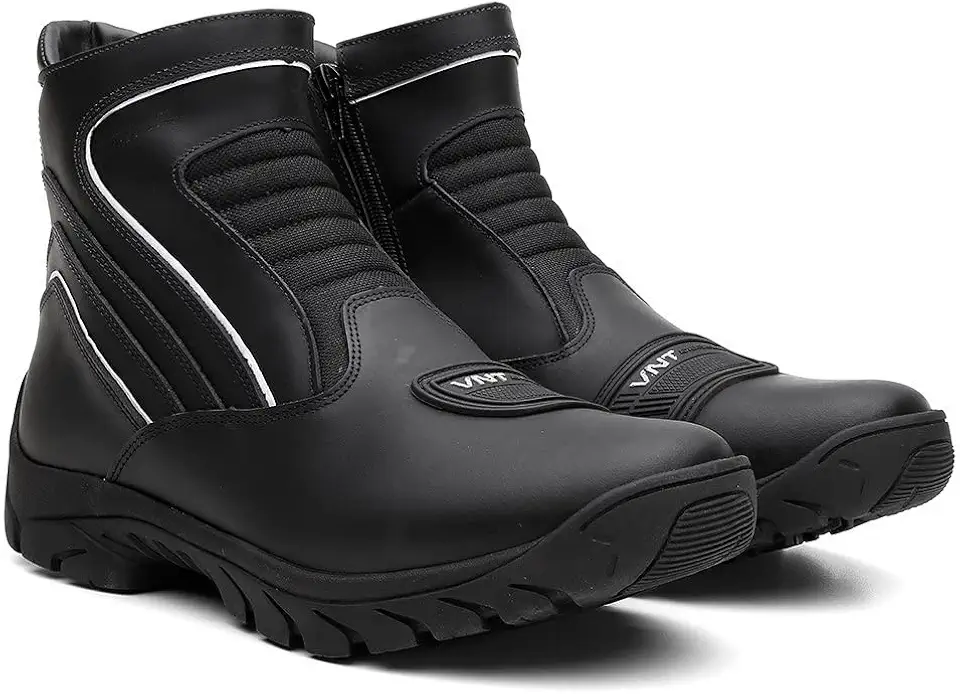 Bota Motociclista Couro Impermeavel Proteção Marcha Moto