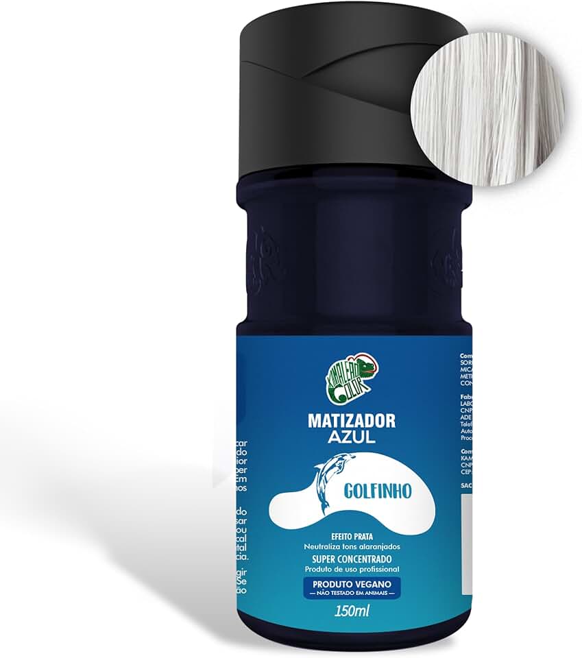 KAMALEÃO COLOR Matizador Azul Golfinho - Neutralizador de Tons Alaranjados - Efeito Prata - Para Cabelos Loiros Platinados - 150ml